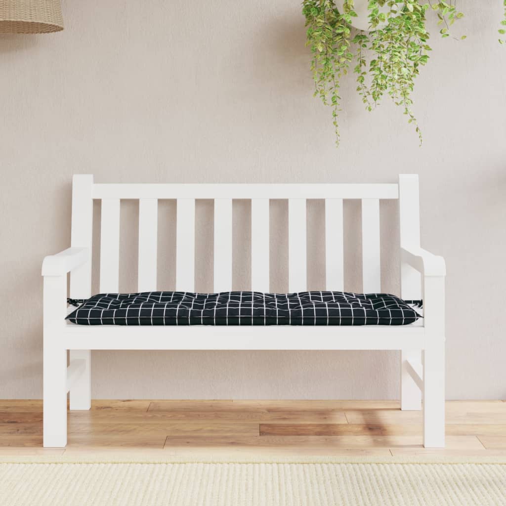 Vidaxl Garden Bench Cusher Checker Wzór 120x50x7 cm materiał czarny