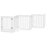 VidaXL dog fence Foldable with door 6 panels 300 cm Populierwood White