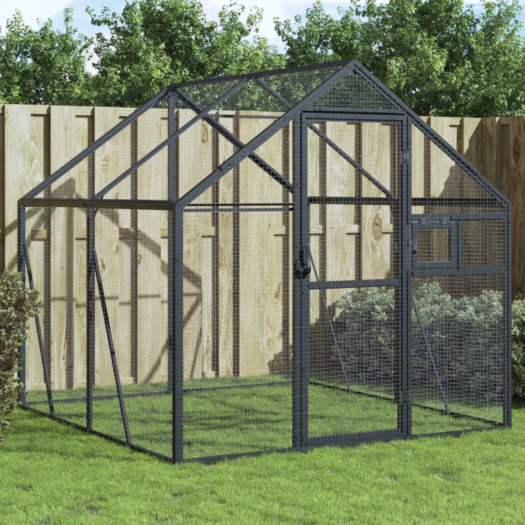 Vidaxl Aviär 1.79X2x1.85 m Aluminium Anthhacite -Colored