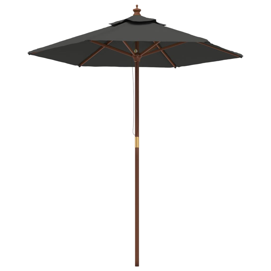 Vidaxl Parasol med trästol 196x231 cm Anthracite -färgad
