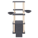 Vidaxl Cat Meubles avec sisal Scratch Posts 133 cm Gris foncé
