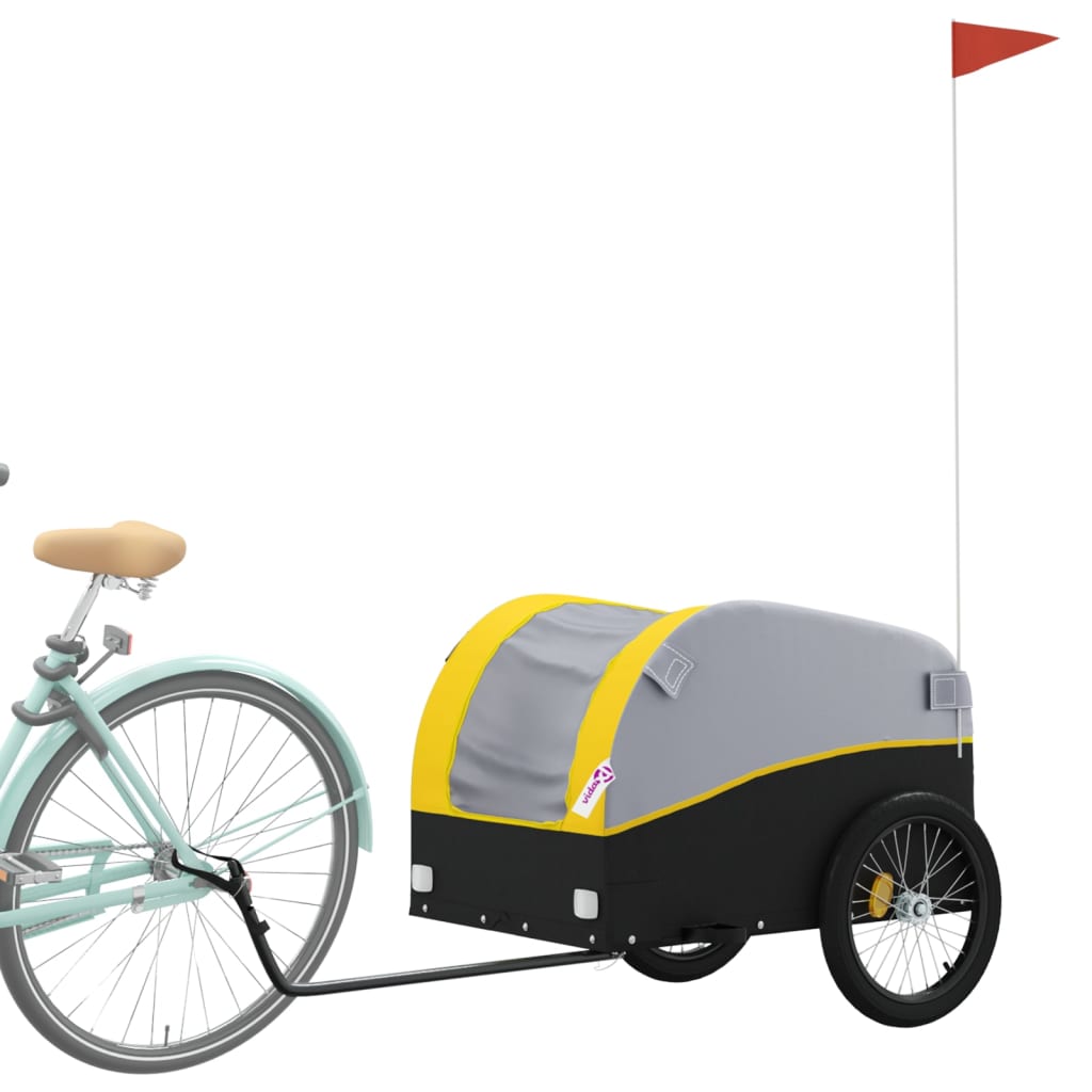 Przyczepa rowerowa vidaxl 45 kg żelaza czarno -żółta