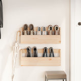 Vidaxl Wall Shoes Regály 2 st 59x9x23 cm pevná borovice