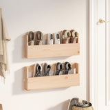 Vidaxl Wall Shoes Regály 2 st 59x9x23 cm pevná borovice