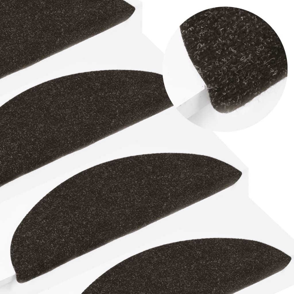 VIDAXL -Treppenmatten Selbstadhäsiv 10 PCs 65x22.5x3.5 cm Anthrazit -Colored