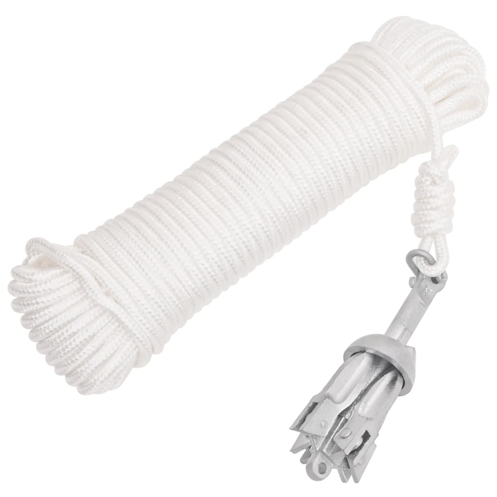 VidaXL anchor with rope foldable 0.7 kg of thermally galvanized cast iron