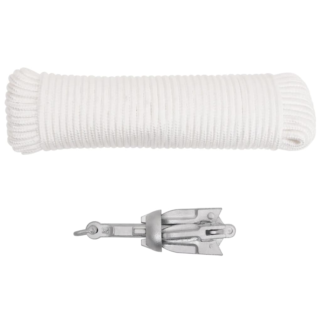 VidaXL anchor with rope foldable 0.7 kg of thermally galvanized cast iron