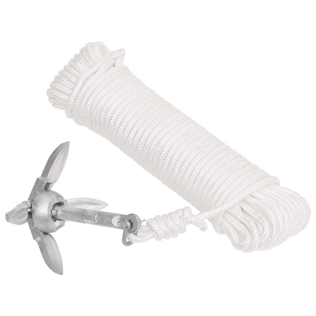 VidaXL anchor with rope foldable 0.7 kg of thermally galvanized cast iron