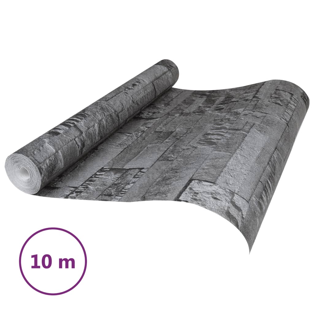 Vidaxl Fore's tapet 3D Stone-Look 10x0,53 m sort