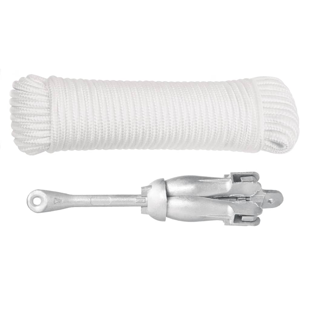 Ancla Vidaxl con una cuerda plegable de 3.2 kg de color plateado de hierro forjado