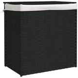 Vidaxl laundry basket with 2 compartments 53x35x57 cm Poly Rattan Black