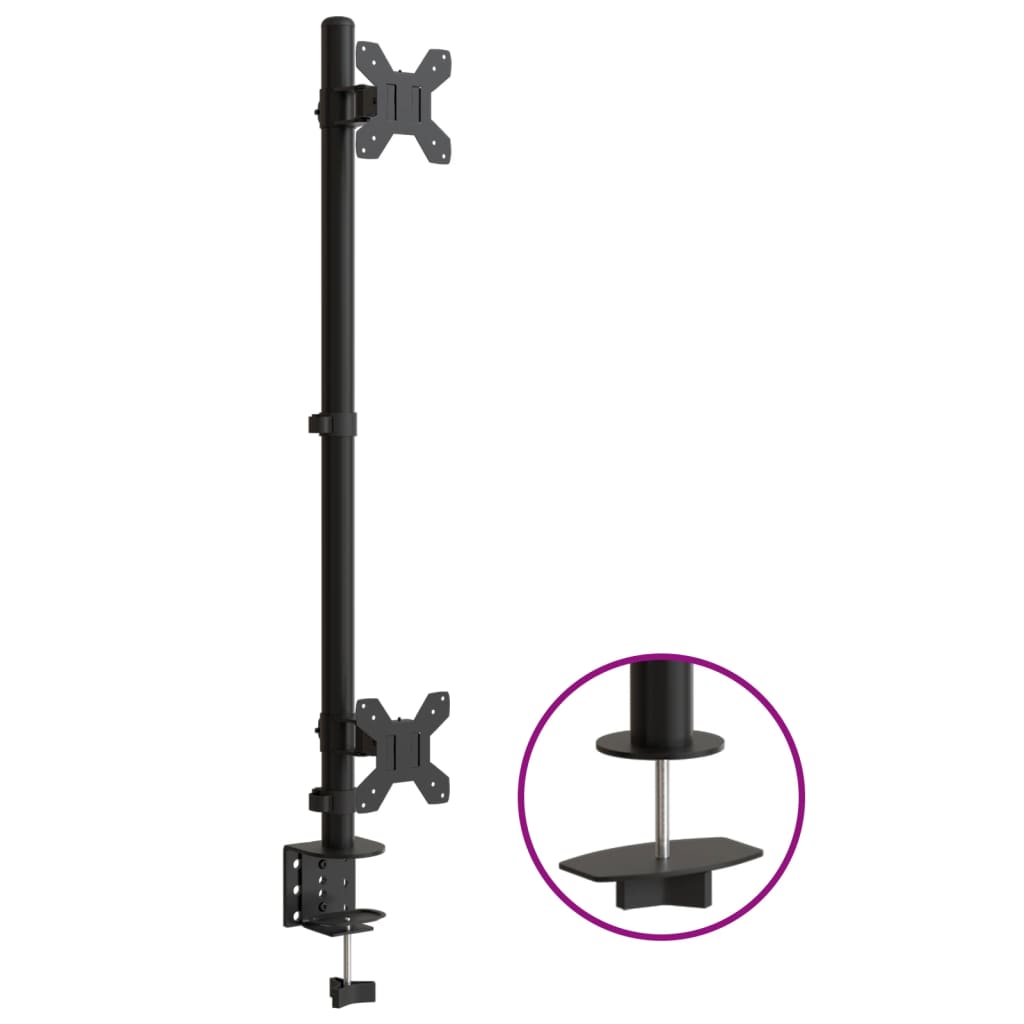 Vidaxl Monitor Standard Double Vesa 75 100 mm ocel černá