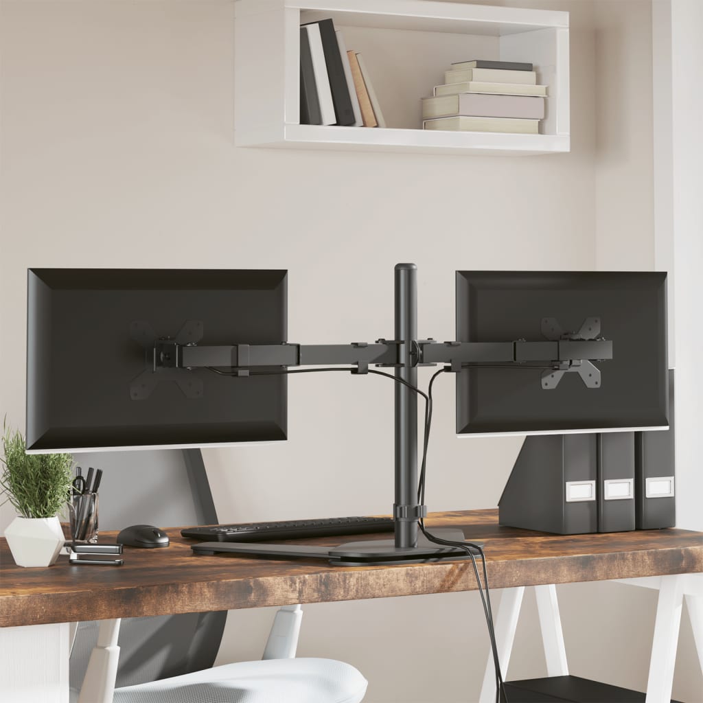 Vidaxl Monitor Standard Double Vesa 75 100 mm ocel černá