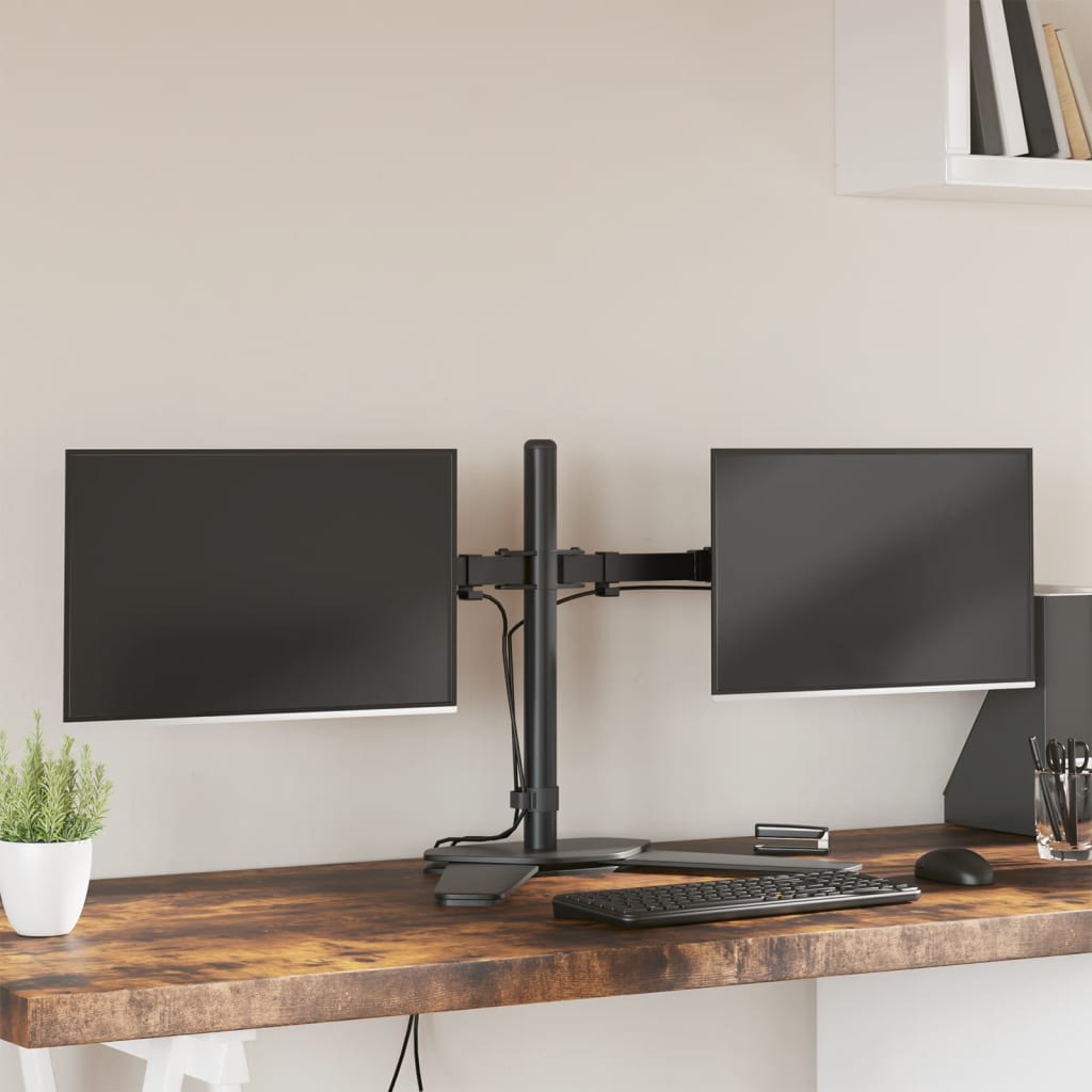 Vidaxl Monitor Standard Double Vesa 75 100 mm ocel černá