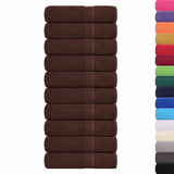 Serviettes de douche vidaxl 10 st 70x140 cm 360 g m² 100% coton brun