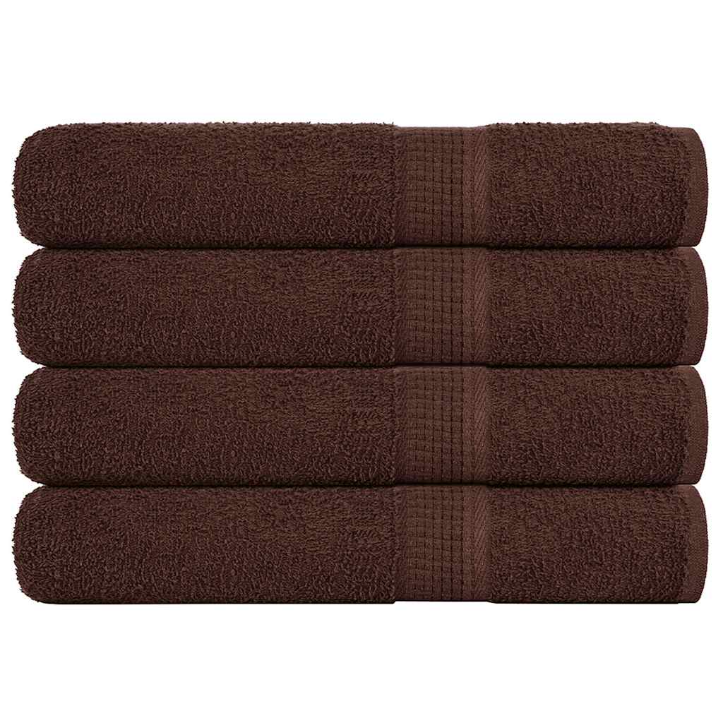 Serviettes Vidaxl 4 PCS 100x200 cm 360 g m² 100% coton brun