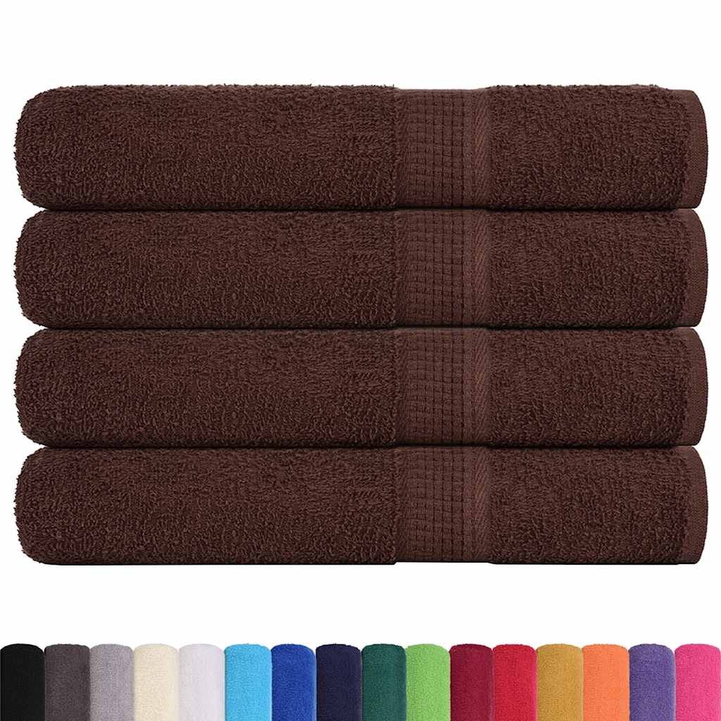 Serviettes Vidaxl 4 PCS 100x200 cm 360 g m² 100% coton brun