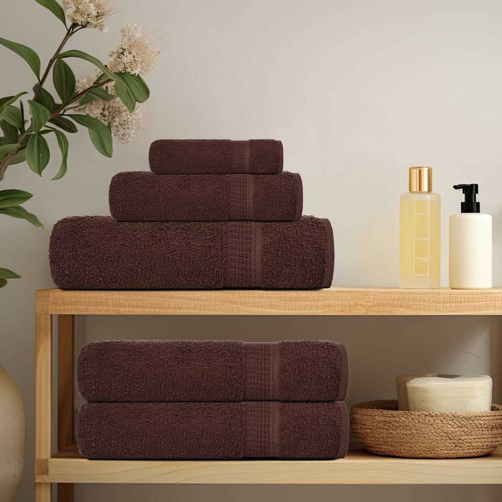 Serviettes Vidaxl 4 PCS 100x200 cm 360 g m² 100% coton brun