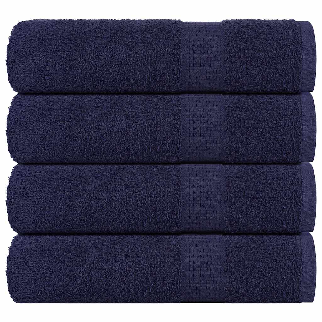 Serviettes vidaxl 4 ST 50x100 cm 360 g m² 100% coton bleu marine