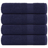 Serviettes vidaxl 4 ST 50x100 cm 360 g m² 100% coton bleu marine