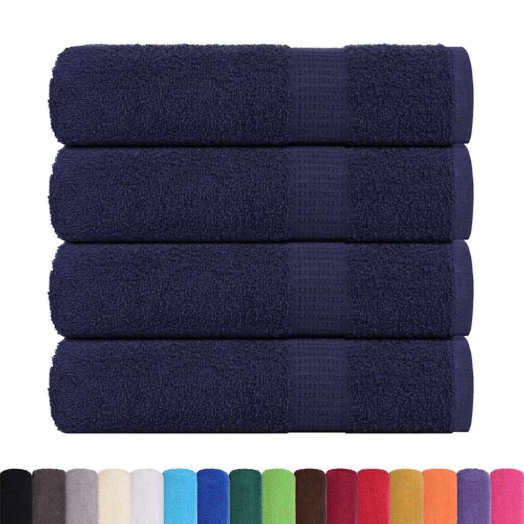 Serviettes vidaxl 4 ST 50x100 cm 360 g m² 100% coton bleu marine