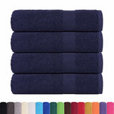 Serviettes vidaxl 4 ST 50x100 cm 360 g m² 100% coton bleu marine