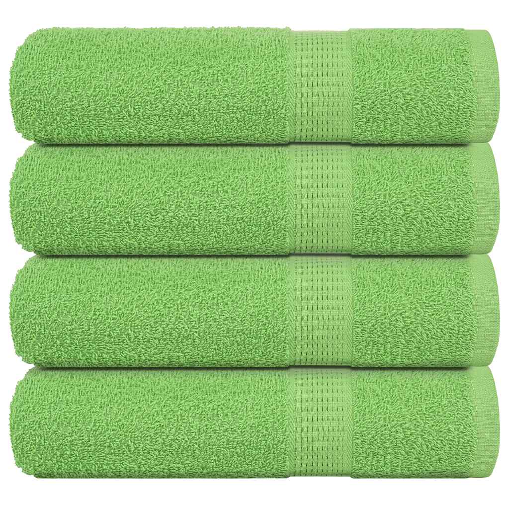 Brisače za kopeli vidaxl 4 pc 100x150 cm 360 g m² 100% bombažne jabolčne zelene