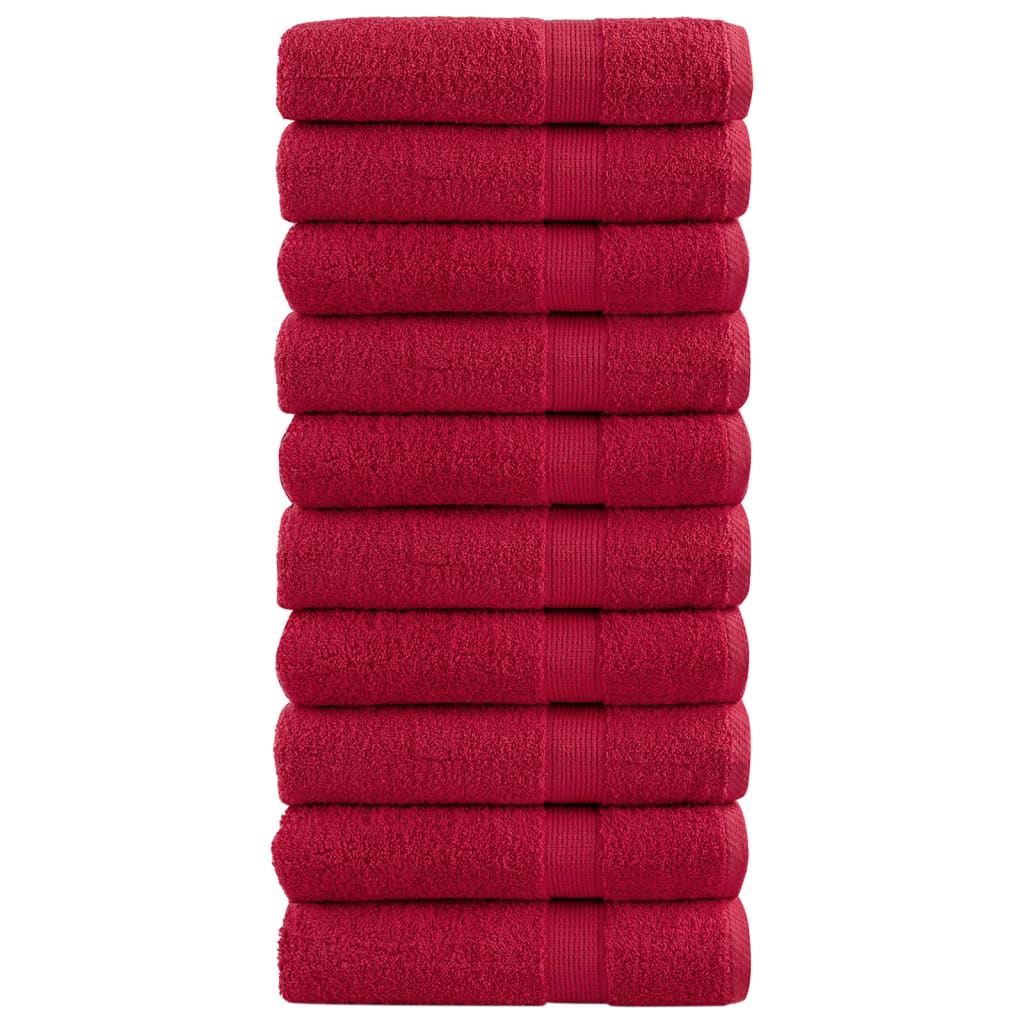 Serviettes de bain vidaxl solund 10 st 600 g m² 70x140 cm rouge