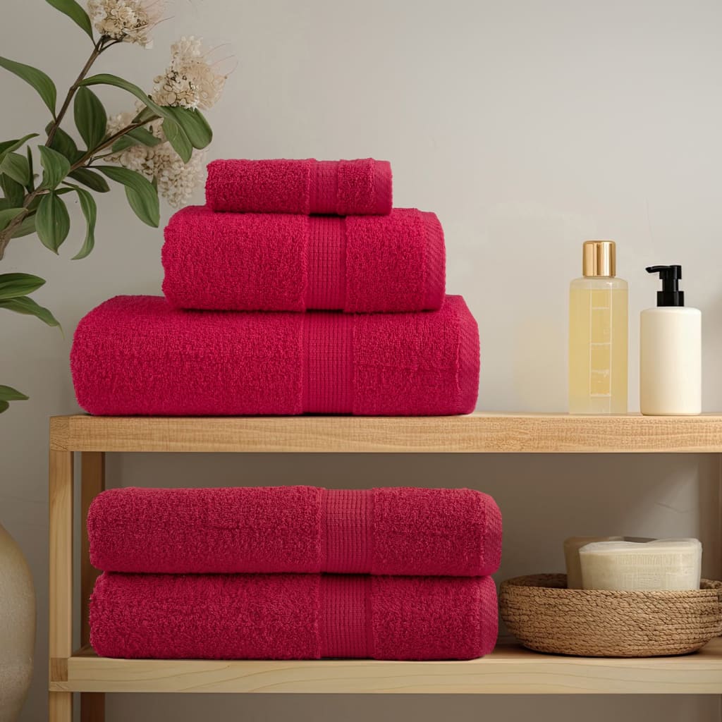 Serviettes de bain vidaxl solund 10 st 600 g m² 70x140 cm rouge