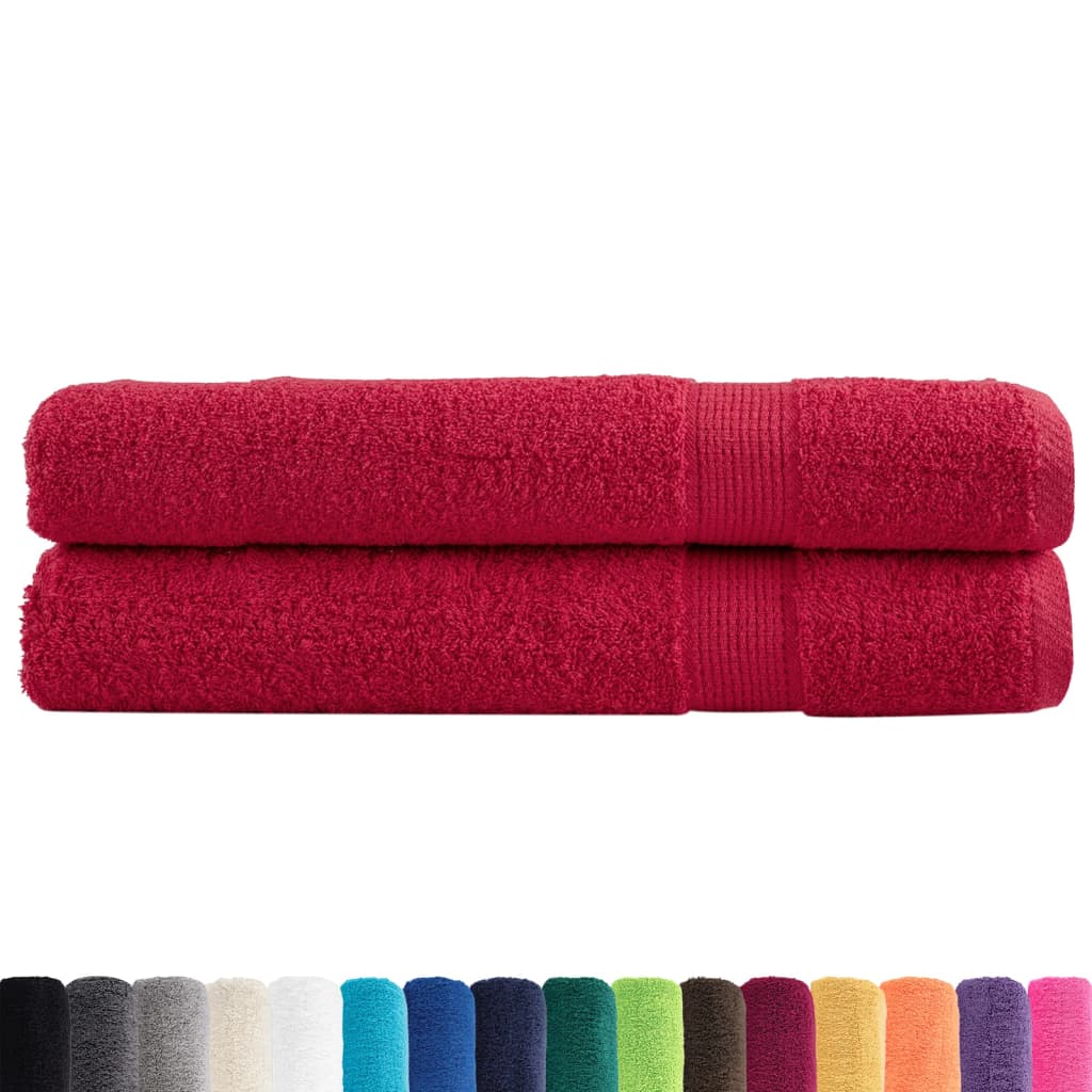 Serviettes Vidaxl Solund 2 pcs 600 g m² 100x200 cm rouge