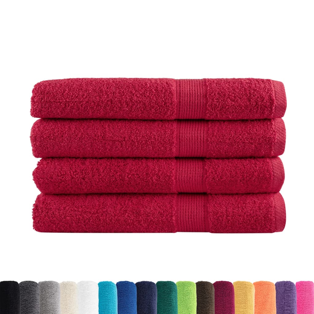 Serviettes Vidaxl Solund 4 PCS 600 g m² 100x200 cm rouge