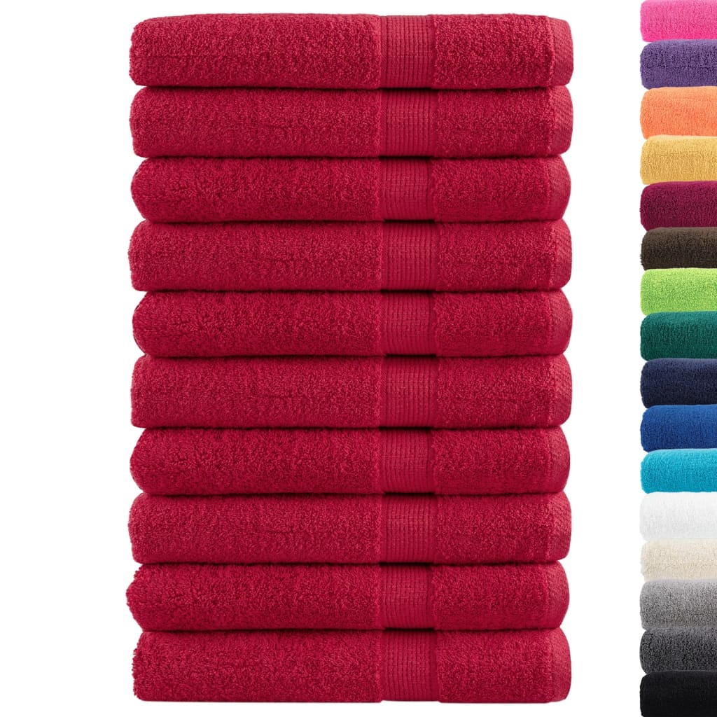Serviettes vidaxl solund 10 st 600 g m² 100x200 cm rouge