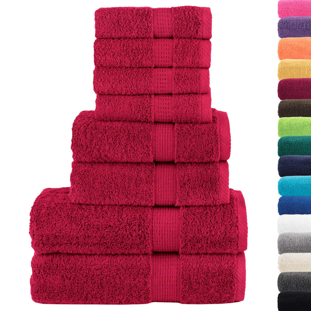Vidaxl 8-delni brisači set Solund 600 g m² rdeča