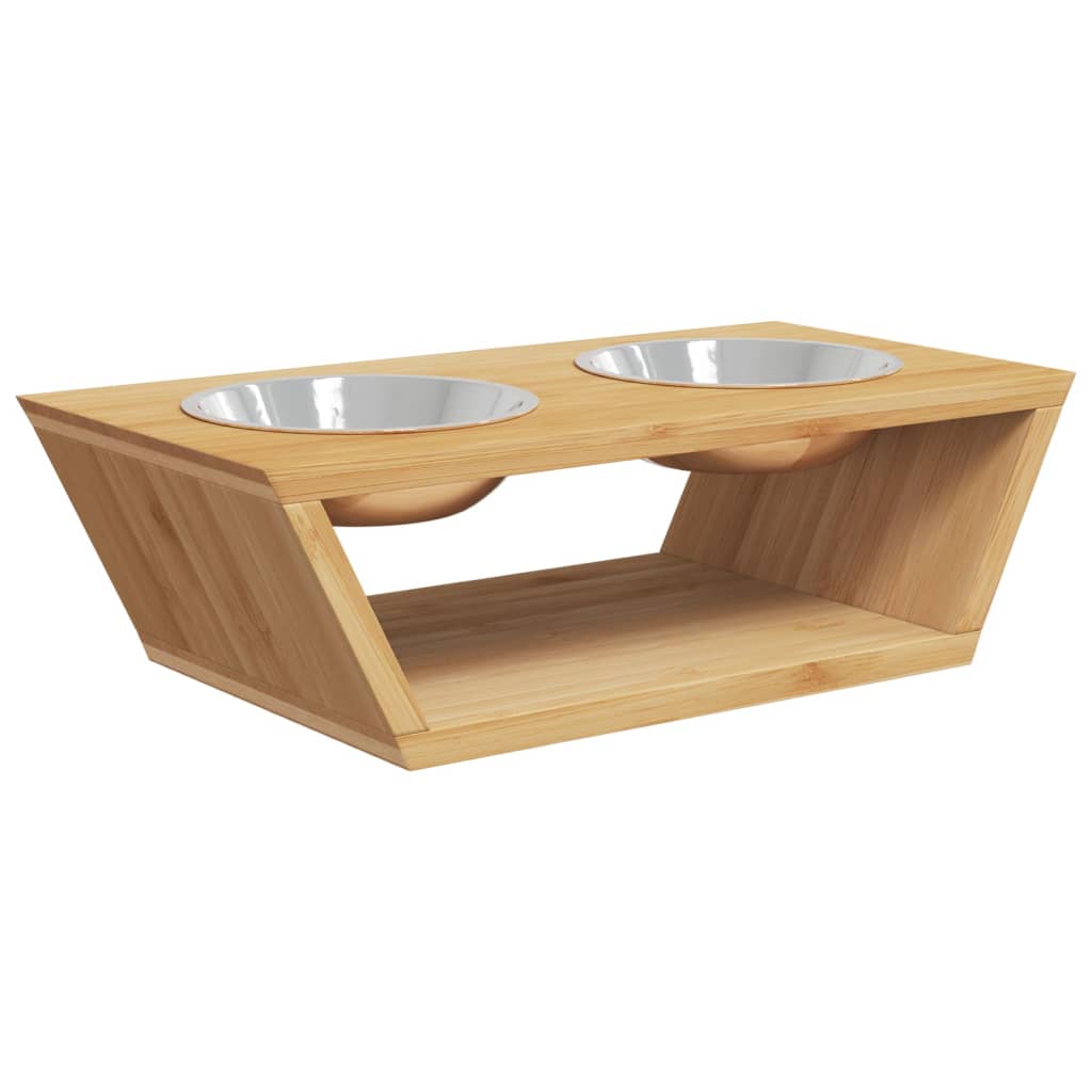 VIDAXL -Hundespeisungsschalen 35,5 x 18 x 10,5 cm Bambus