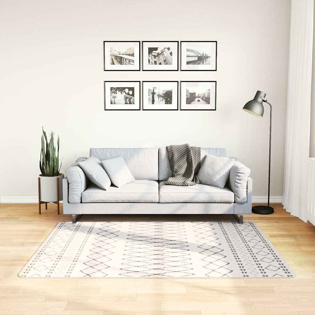 Vidaxl Teppich waschbarer Anti-Rutsch 120x170 cm Schwarz und Weiß