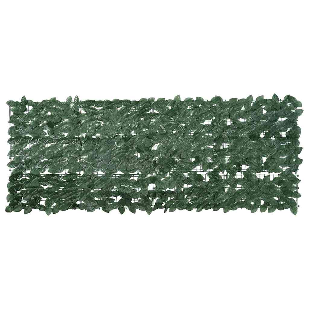 Pantalla de balcón Vidaxl con hojas de color verde oscuro 200x75 cm