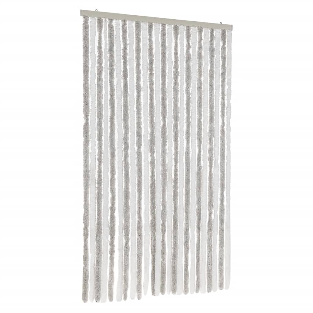 Vidaxl Fly Curtain 100x230 cm Chenille lysegrå og hvit