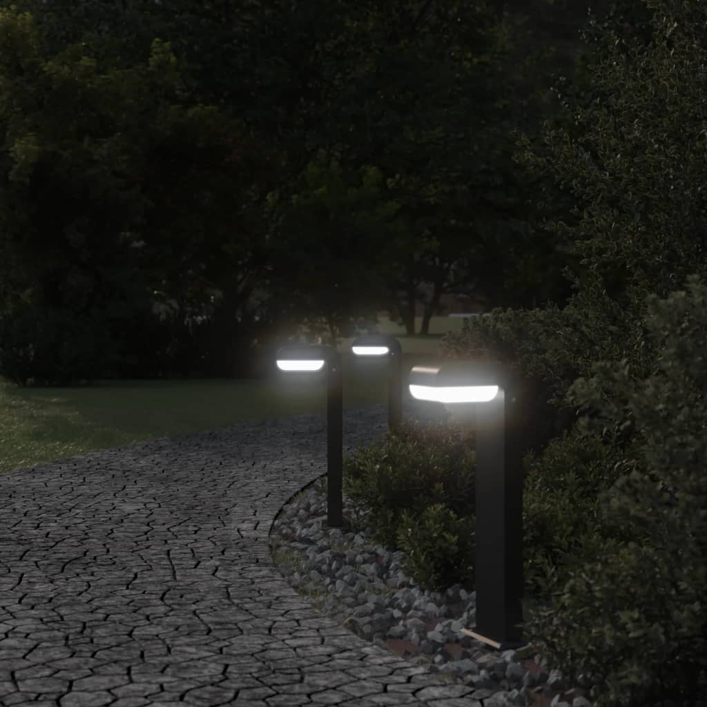 Vidaxl Lampade per esterni in piedi 3 ST 50 cm Cast in alluminio nero