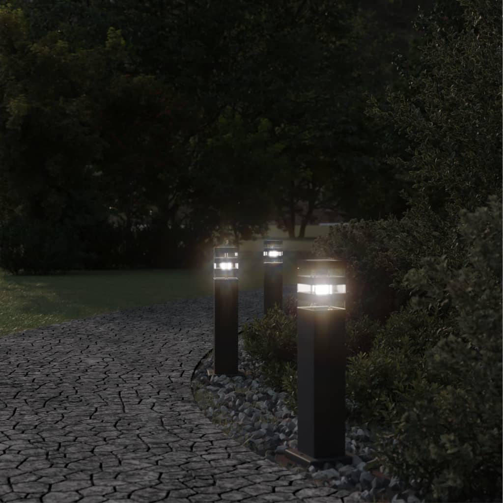 Vidaxl mimo podlahové lampy 3 st 50 cm hliníková černá