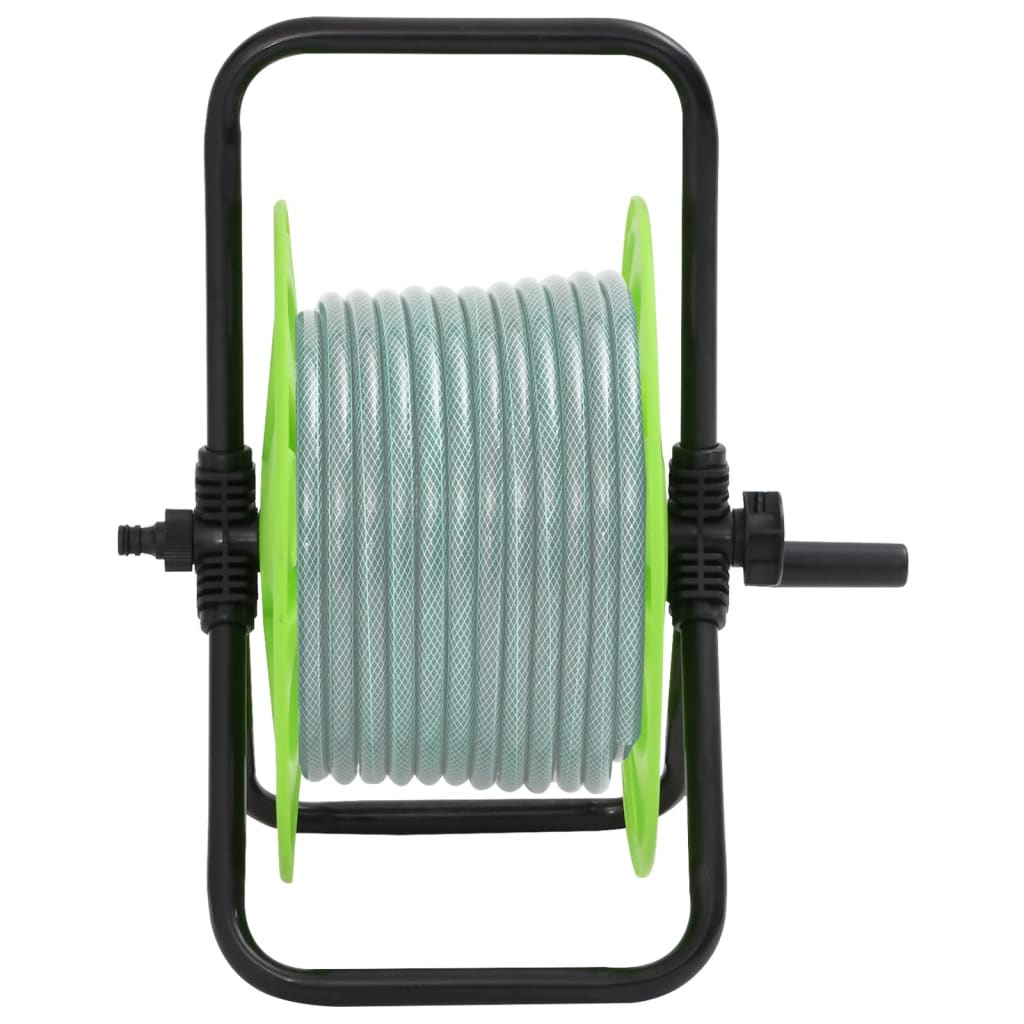 Vidaxl Hose Reel fir 45 m 1 2 Hose freestanding Stahl gréng