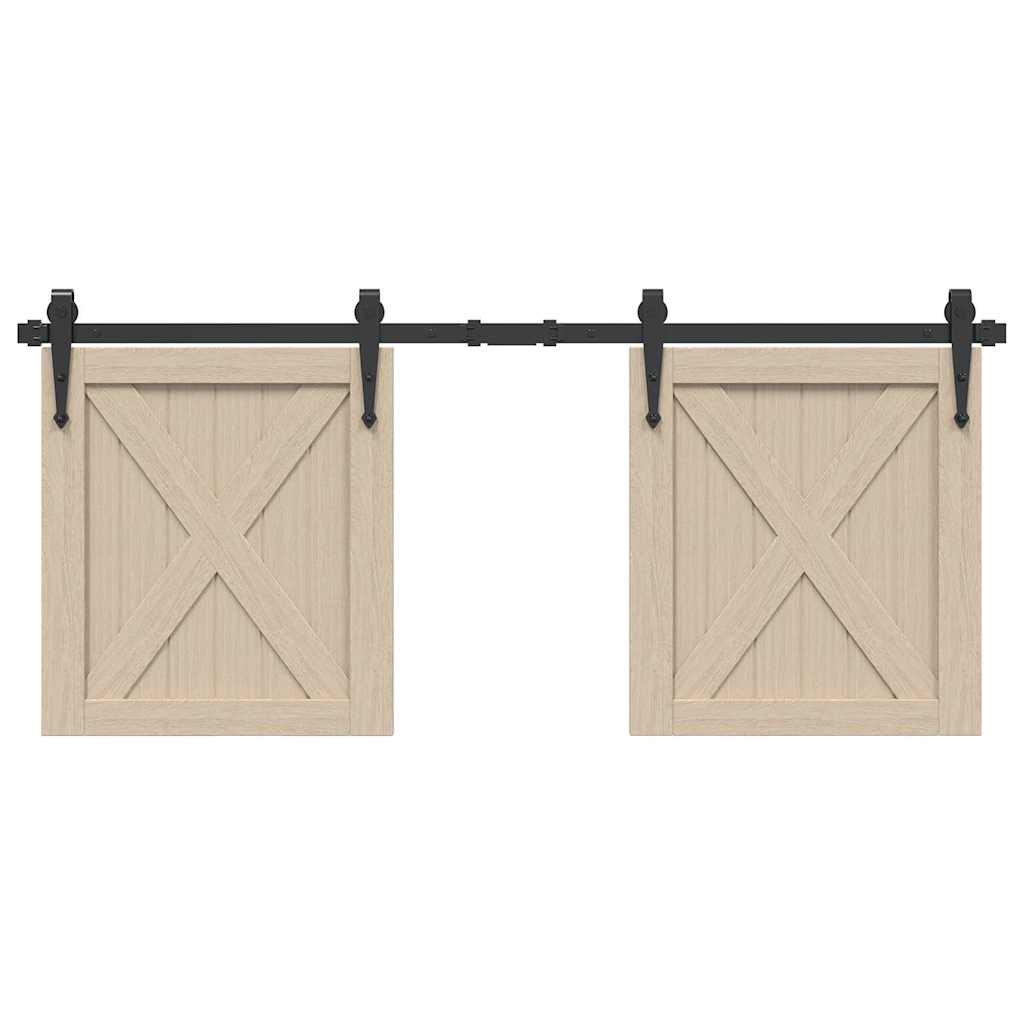 Sospensione Vidaxl Set per porta scorrevole 122 cm in acciaio al carbonio