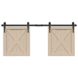 Sospensione Vidaxl Set per porta scorrevole 122 cm in acciaio al carbonio