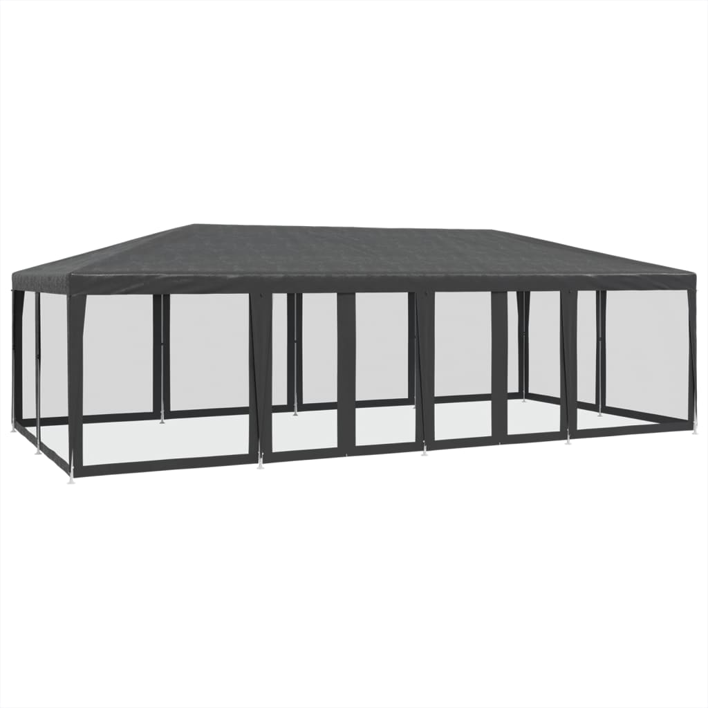 Namiot imprezowy vidaxl z 12 -siatkowymi ścianami bocznymi 8x4 m antracytu hdpe