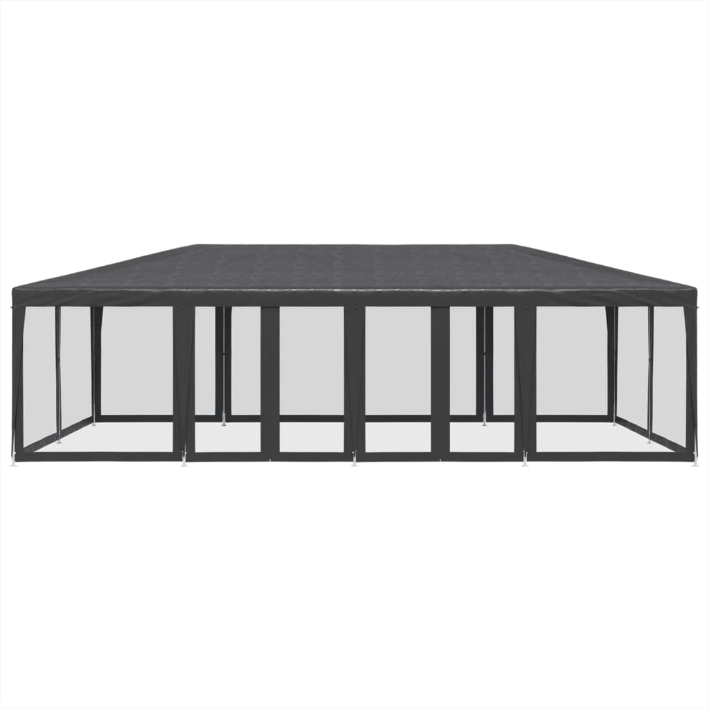 Namiot imprezowy vidaxl z 12 -siatkowymi ścianami bocznymi 8x4 m antracytu hdpe