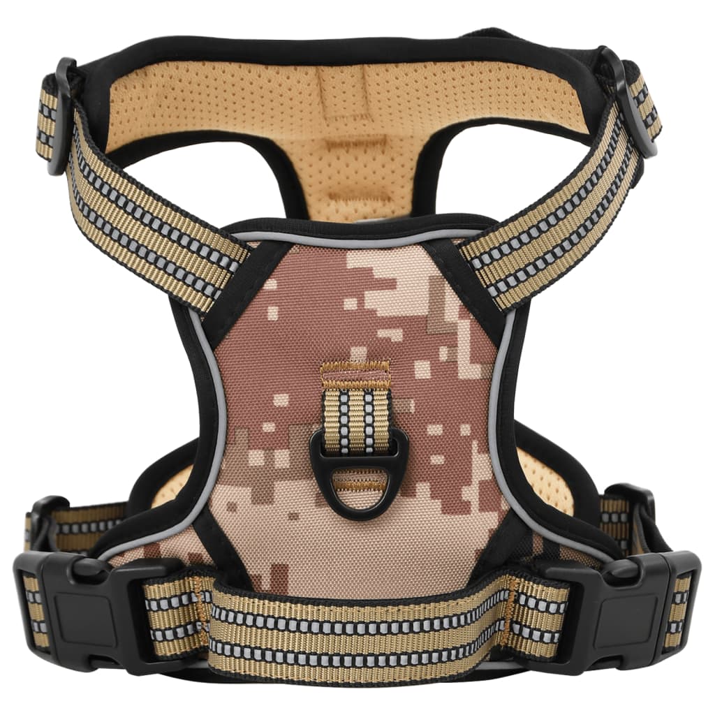 VidaXL dog harness with belt and collar adjustable S Camouflagebruin