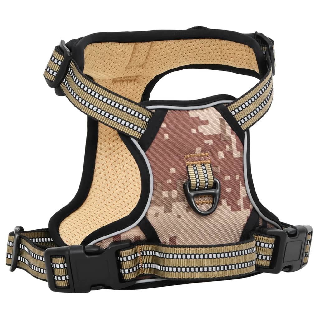 VidaXL dog harness with belt and collar adjustable S Camouflagebruin