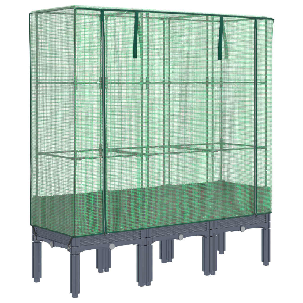 Vidaxl fioriera allevata con kashoes 120x40x140 cm rattanlook