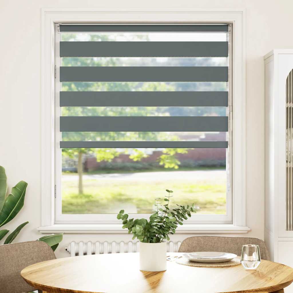 Vidaxl Zebra roller blind 95x150 cm Fabric width 90.9 cm dark gray