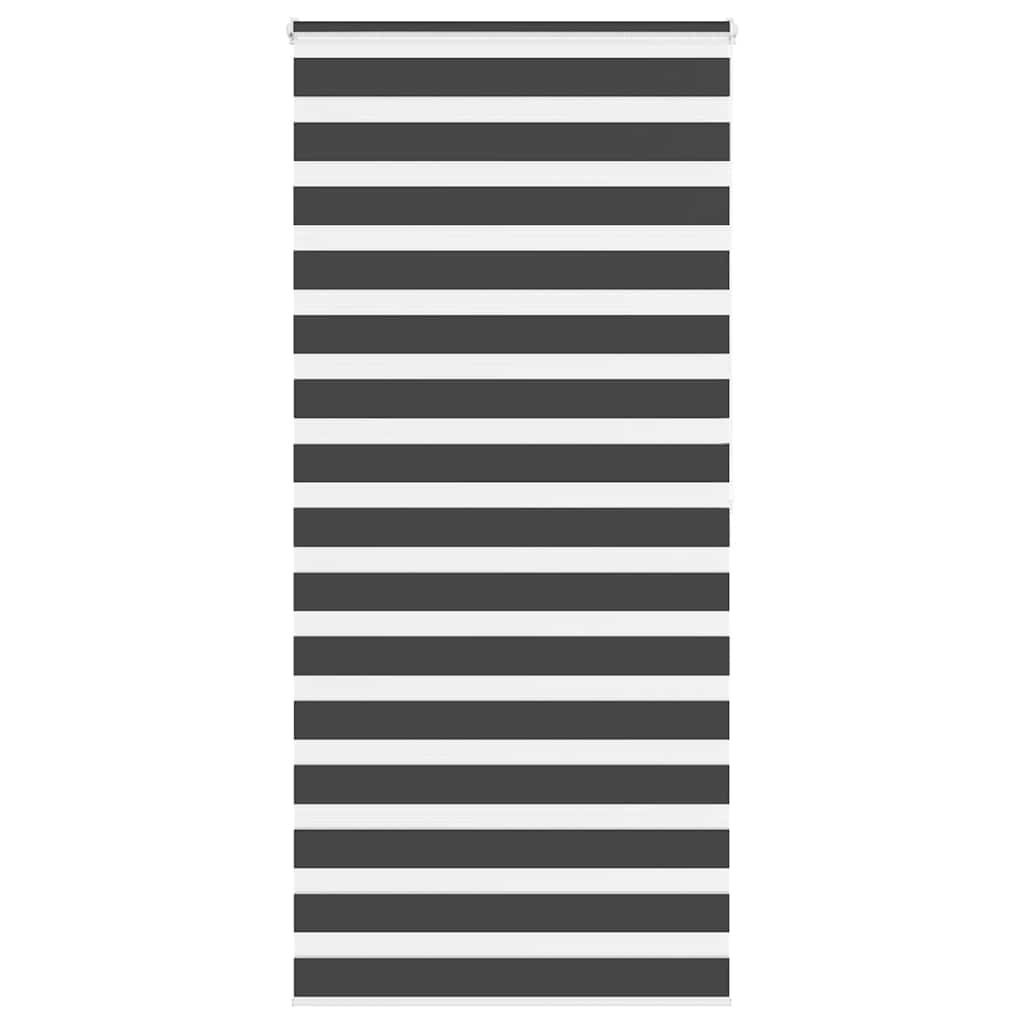 Vidaxl zebra rullo cieco 105x200 cm Larghezza tessuto 100,9 cm nero