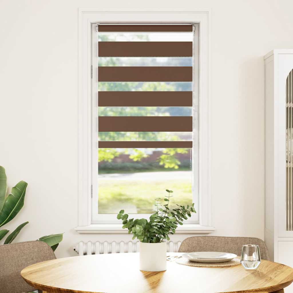 Vidaxl Zebra roller blind 55x100 cm Fabric width 50.9 cm Polyester Brown